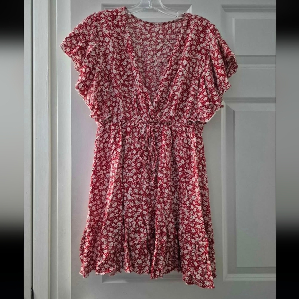 Cupshe Red Floral Mini Dress